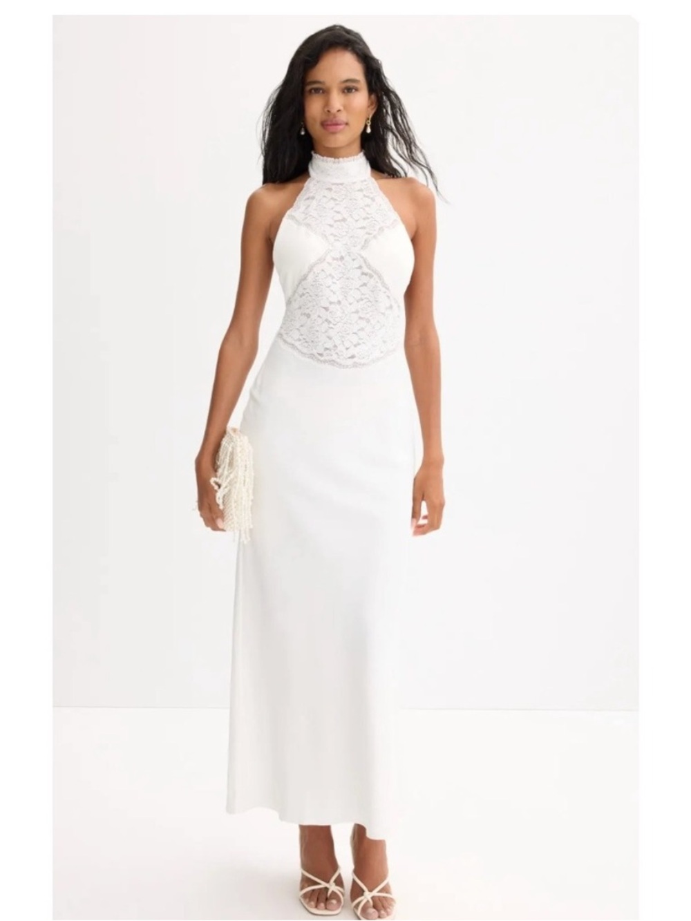 Third Form Serenade Lace Halter Maxi, Size: 4